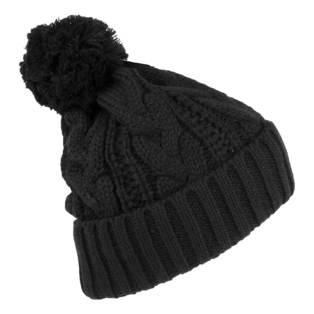 Chapeaux Hiver | Bonnets^Jaxon & James Bonnet à Pompon à Torsades noir JAXON & JAMES