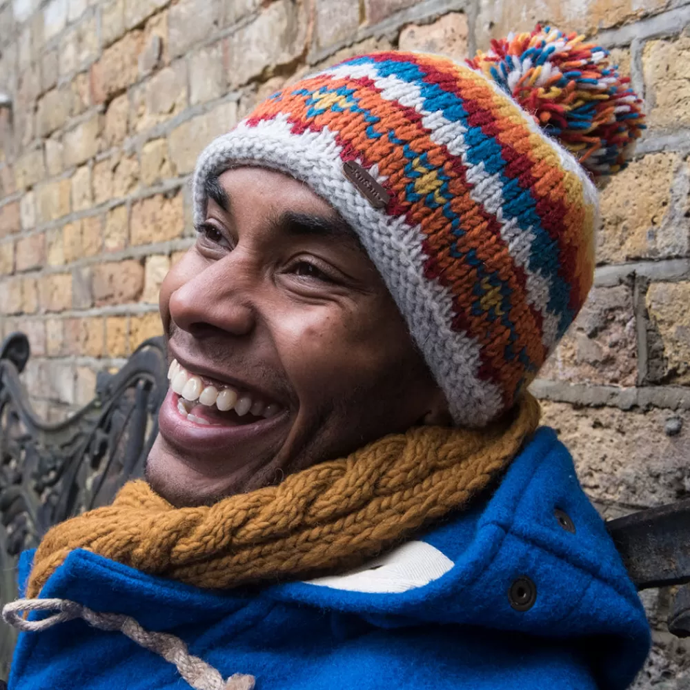 Chapeaux Hiver | Bonnets^Kusan Bonnet à Pompon Court multicolore
