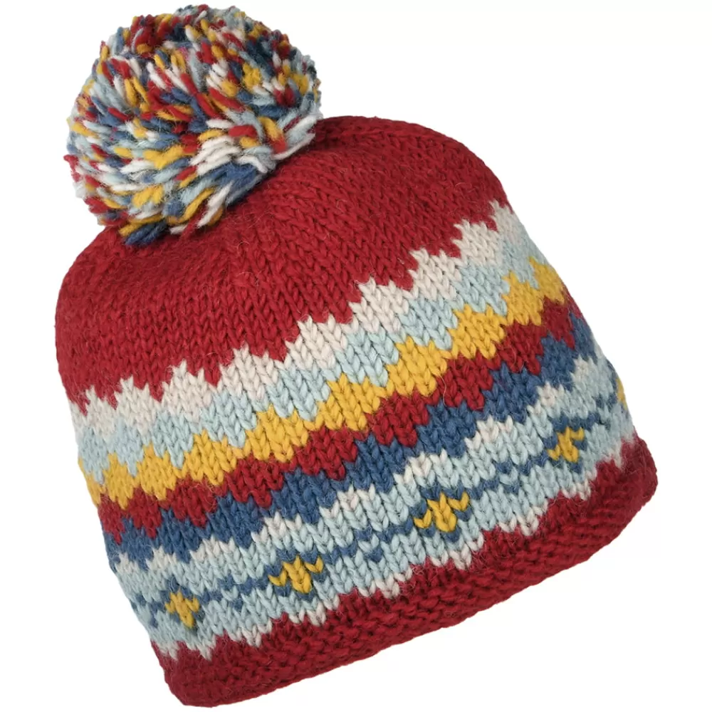 Chapeaux Hiver | Bonnets À Pompon^Kusan Bonnet à Pompon Court rouge-multi