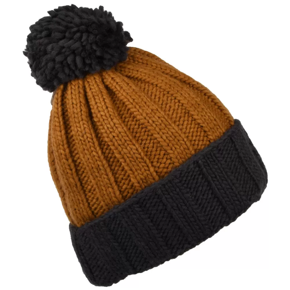 Bonnets À Pompon | Bonnets^Kusan Bonnet à Pompon Côtelé Turn Up gris-beige sable