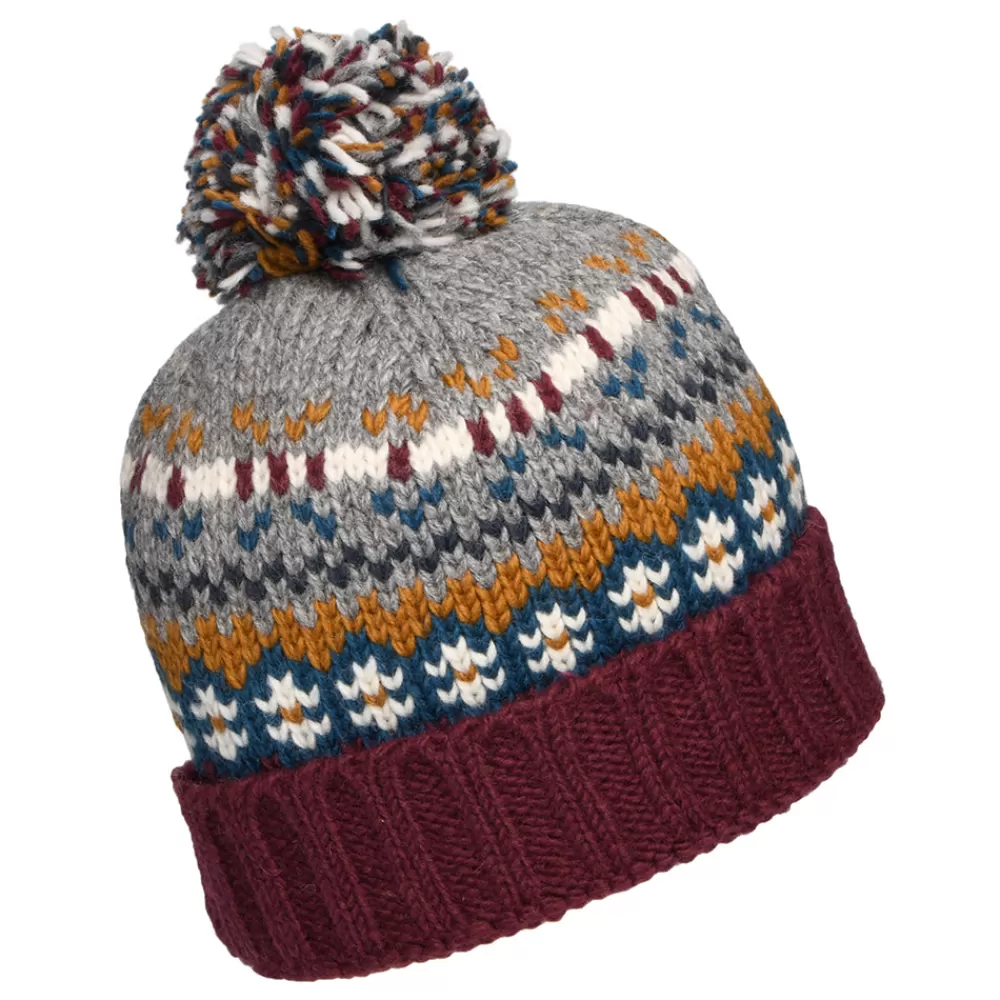 Bonnets À Pompon | Bonnets^Kusan Bonnet à Pompon Fair Isle Mosaic prune-gris