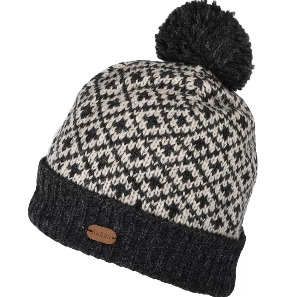 Chapeaux Hiver | Bonnets À Pompon^Kusan Bonnet à Pompon Fleur de Lys anthracite