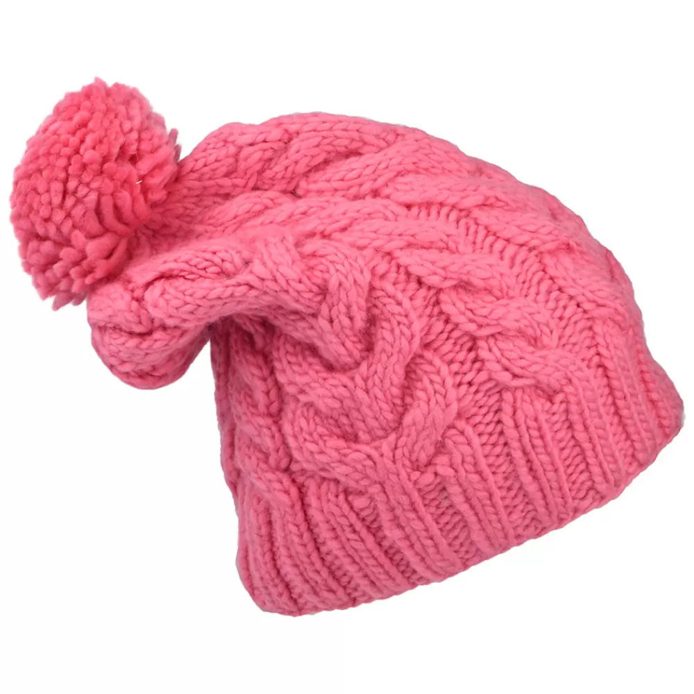 Bonnets À Pompon | Bonnets^Kusan Bonnet à Pompon Long rose bonbon