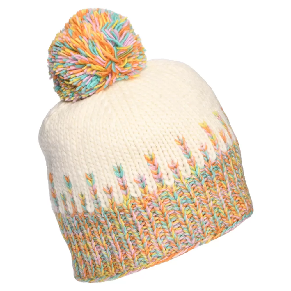 Bonnets À Pompon | Bonnets^Kusan Bonnet à Pompon Point de Riz Stalagmite blanc-multi