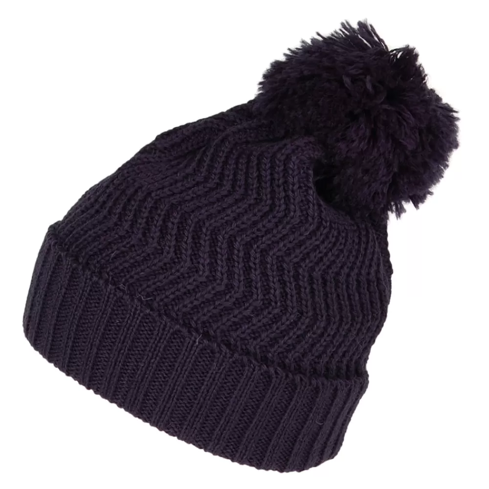 Bonnets À Pompon | Bonnets^Highland 2000 Bonnet à Pompon Zigzag bleu marine