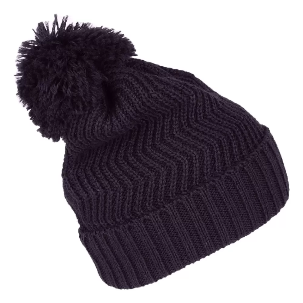 Bonnets À Pompon | Bonnets^Highland 2000 Bonnet à Pompon Zigzag bleu marine