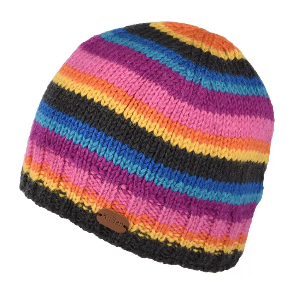 Bonnets | Chapeaux Hiver^Kusan Bonnet à Rayures Brooklyn gris-rose