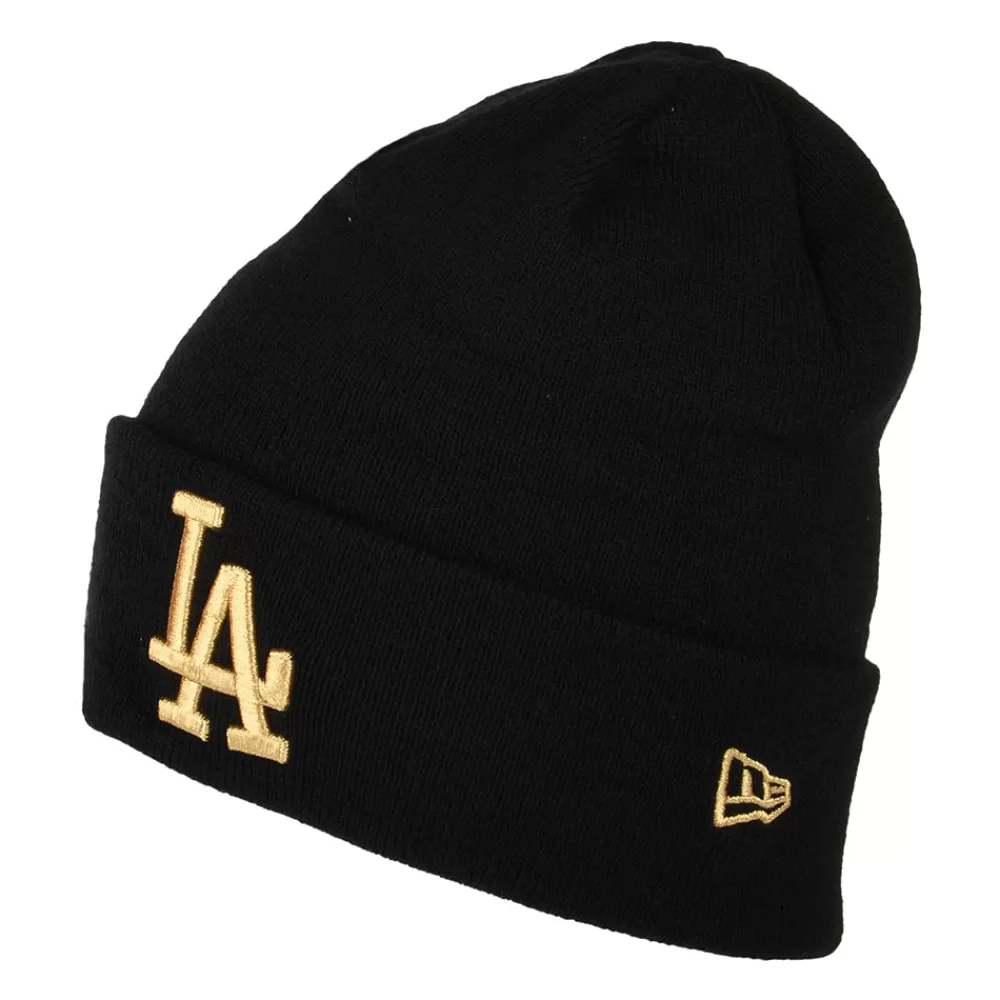 Chapeaux Hiver | Bonnets^New Era Bonnet à Revers MLB Metallic L.A. Dodgers noir-doré
