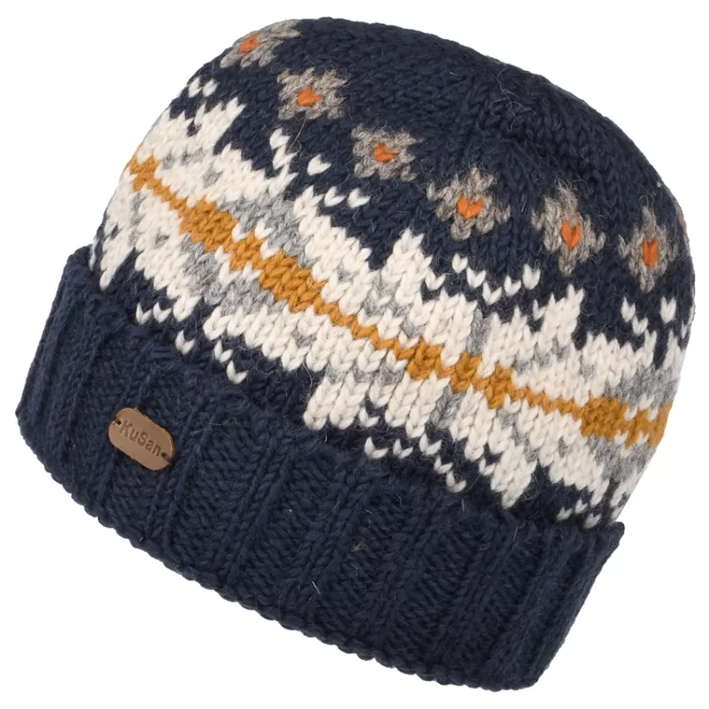 Bonnets | Chapeaux Hiver^Kusan Bonnet à Revers Snowflake bleu marine-crème
