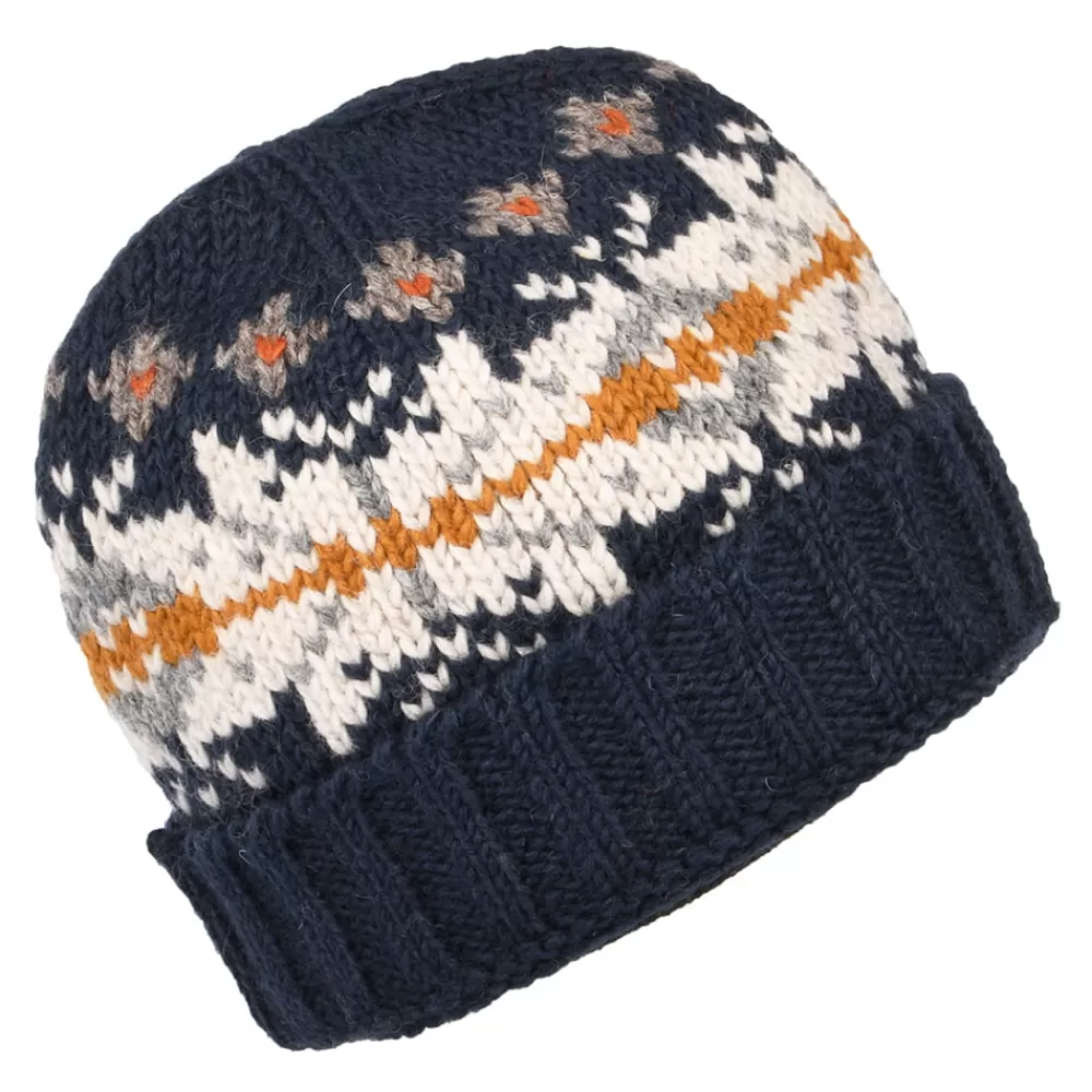 Bonnets | Chapeaux Hiver^Kusan Bonnet à Revers Snowflake bleu marine-crème