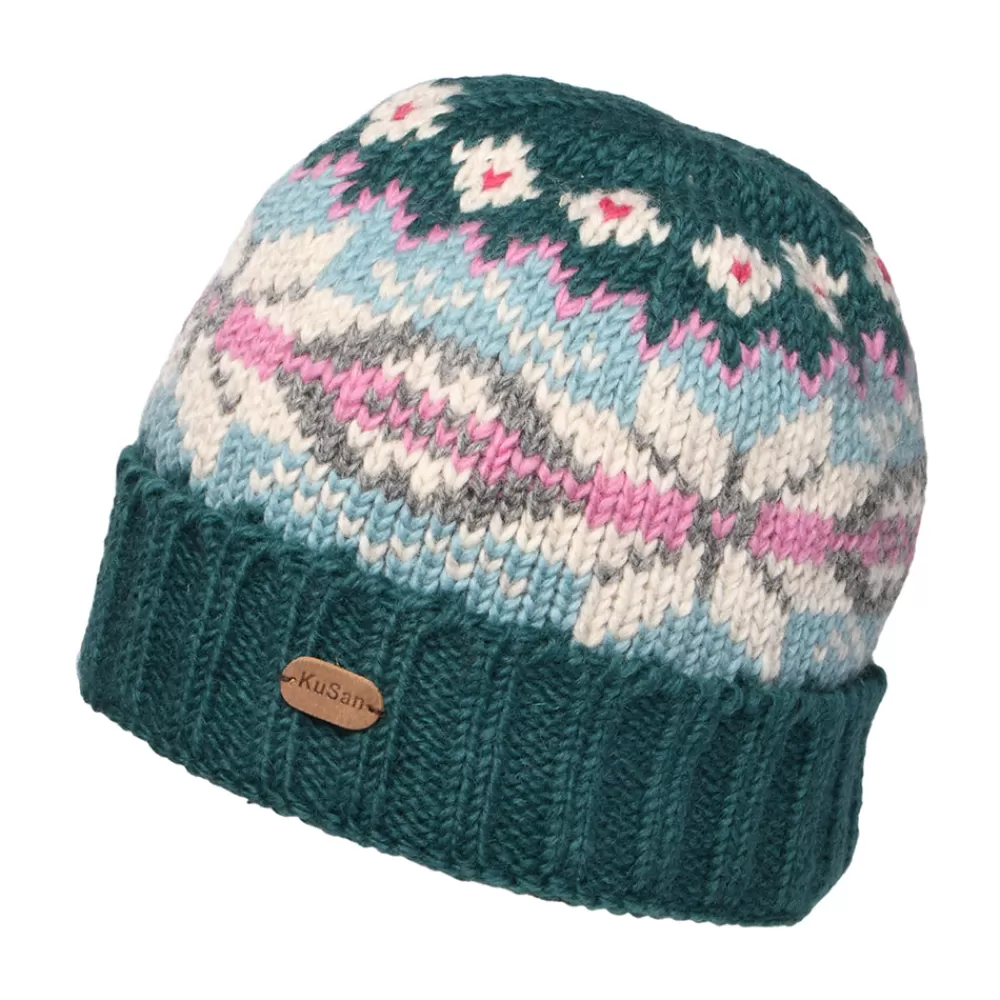 Bonnets | Chapeaux Hiver^Kusan Bonnet à Revers Snowflake bleu sarcelle-aqua