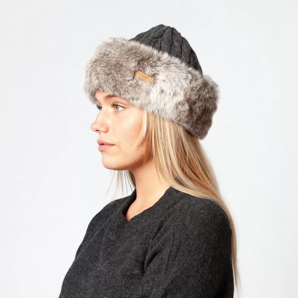 Fausse Fourrure | Chapeaux Hiver^Barts Bonnet à Torsades et Fausse Fourrure anthracite-beige sable