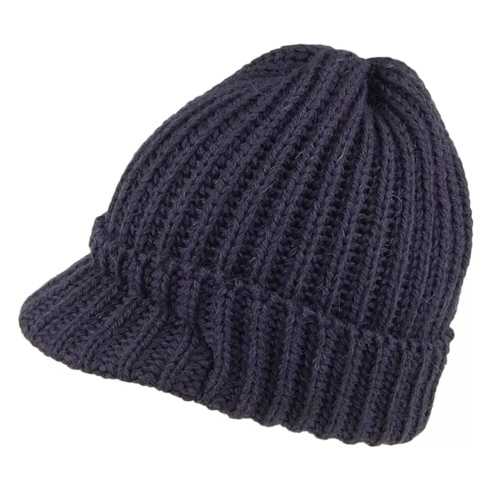 Bonnets | Chapeaux Hiver^Highland 2000 Bonnet à Visière Courte en Laine Anglaise bleu marine