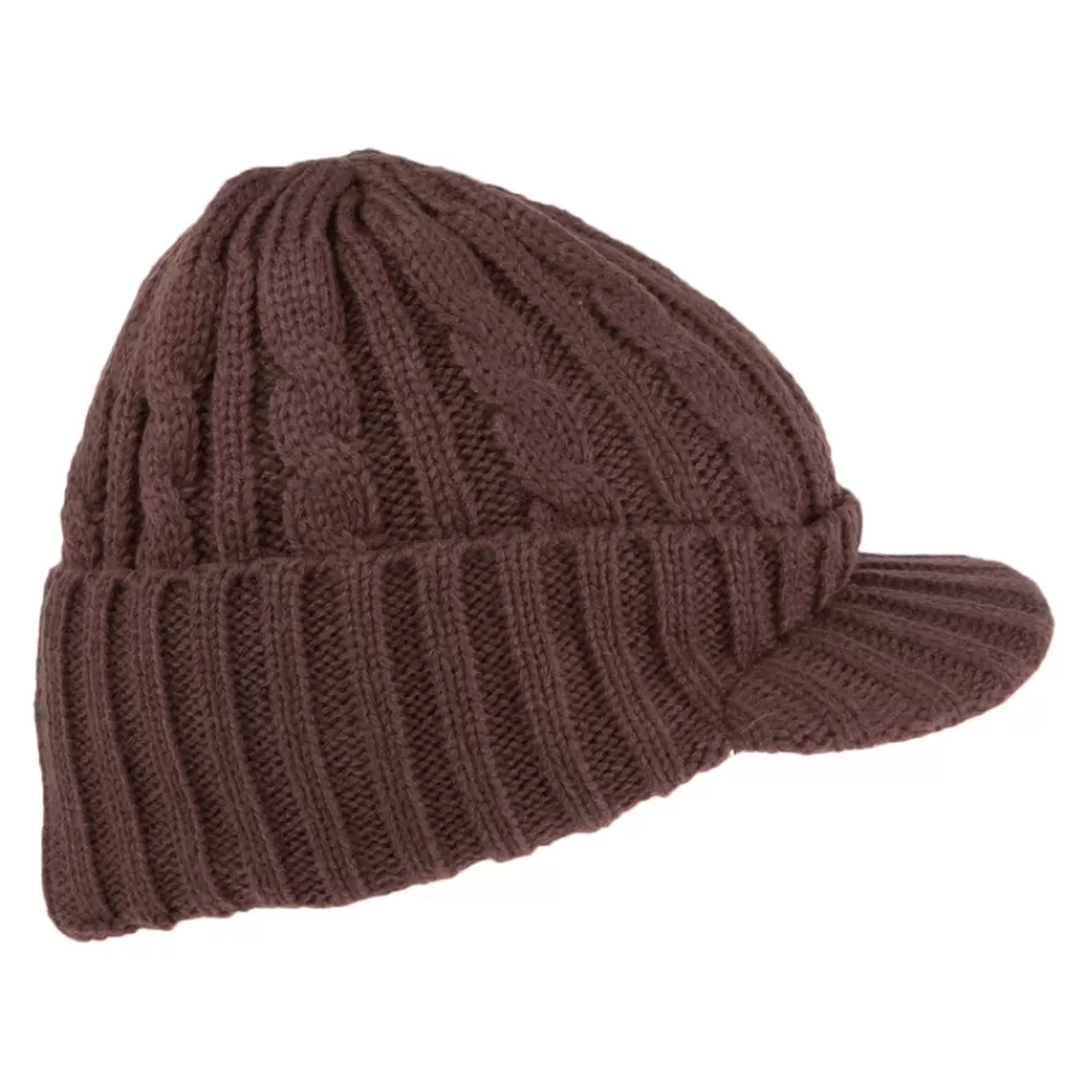 Bonnets | Chapeaux Hiver^Jaxon & James Bonnet à Visière et Torsades café JAXON & JAMES
