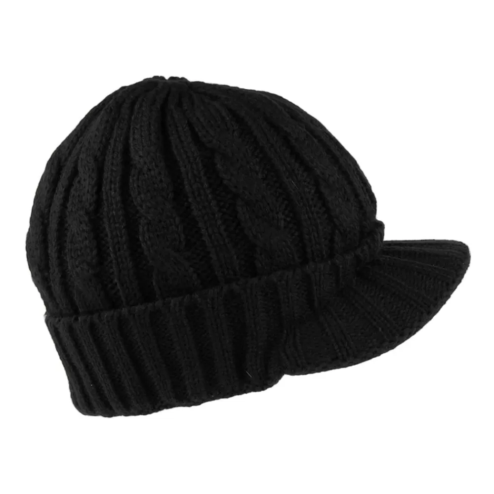 Bonnets | Chapeaux Hiver^Jaxon & James Bonnet à Visière et Torsades noir JAXON & JAMES