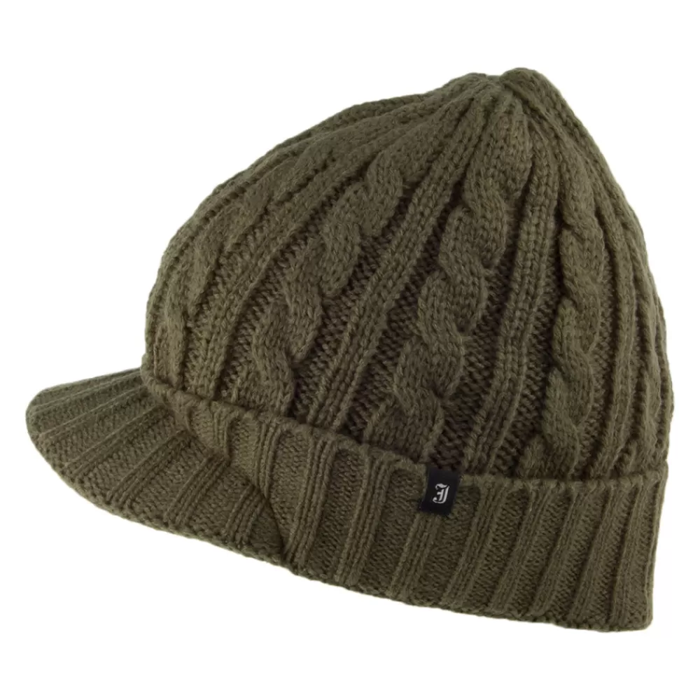 Bonnets | Chapeaux Hiver^Jaxon & James Bonnet à Visière et Torsades olive JAXON & JAMES