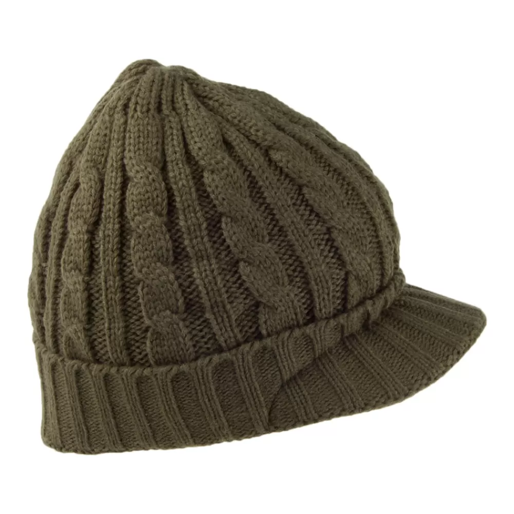 Bonnets | Chapeaux Hiver^Jaxon & James Bonnet à Visière et Torsades olive JAXON & JAMES