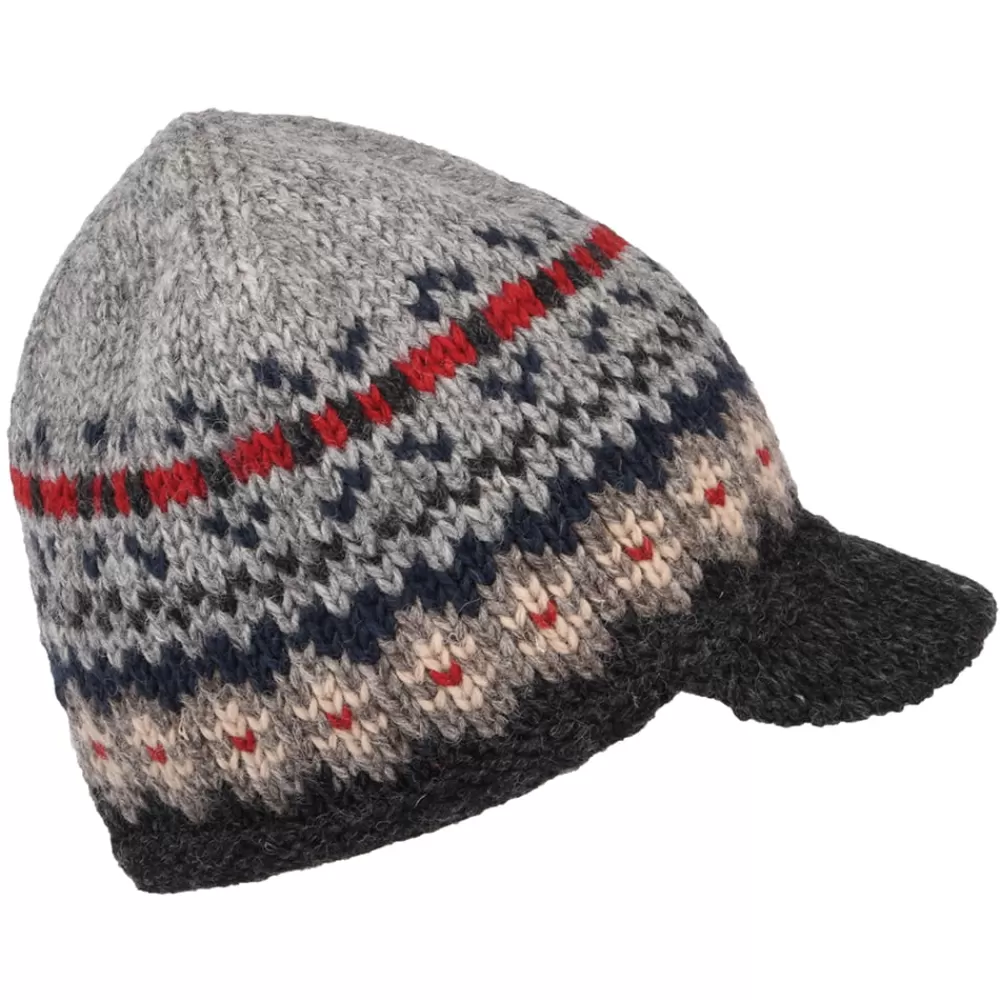 Bonnets | Chapeaux Hiver^Kusan Bonnet à Visière Fair Isle Brooklyn gris-charbon