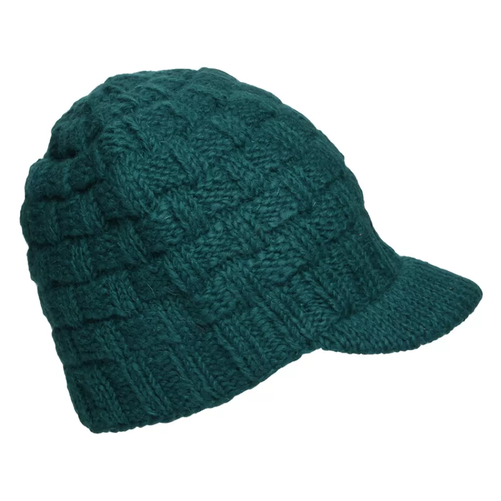 Bonnets | Chapeaux Hiver^Kusan Bonnet à Visière Maille Nattée bleu sarcelle