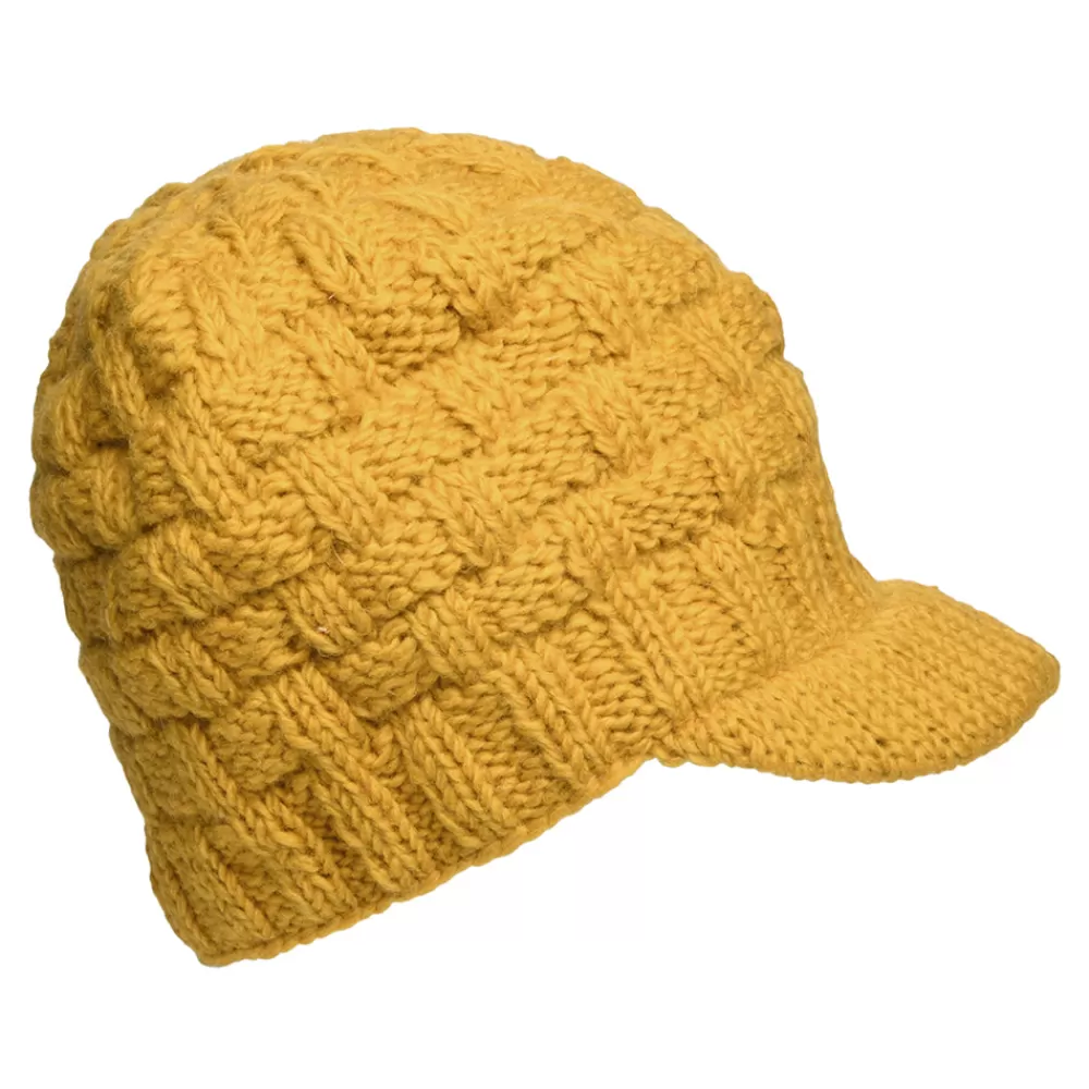 Bonnets | Chapeaux Hiver^Kusan Bonnet à Visière Maille Nattée jaune