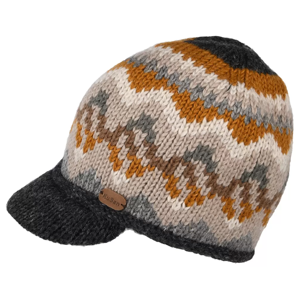 Bonnets | Chapeaux Hiver^Kusan Bonnet à Visière Vague anthracite-moutarde-gris