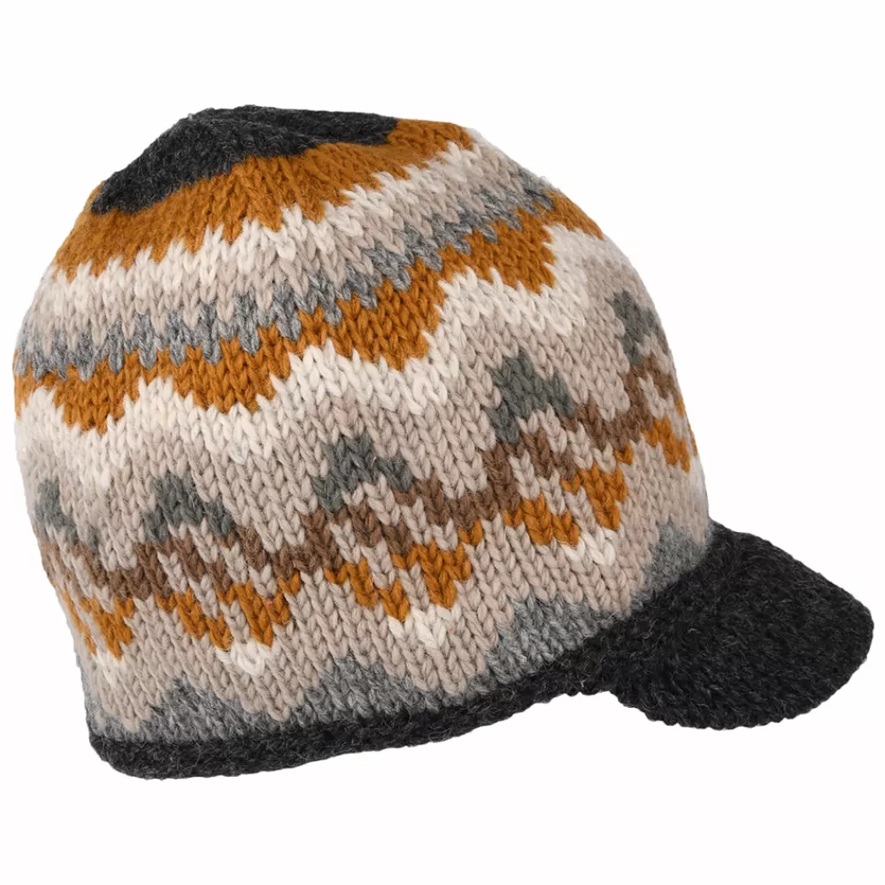 Bonnets | Chapeaux Hiver^Kusan Bonnet à Visière Vague anthracite-moutarde-gris