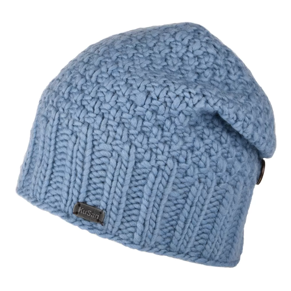 Chapeaux Hiver | Bonnets^Kusan Bonnet Boutonné bleu ciel