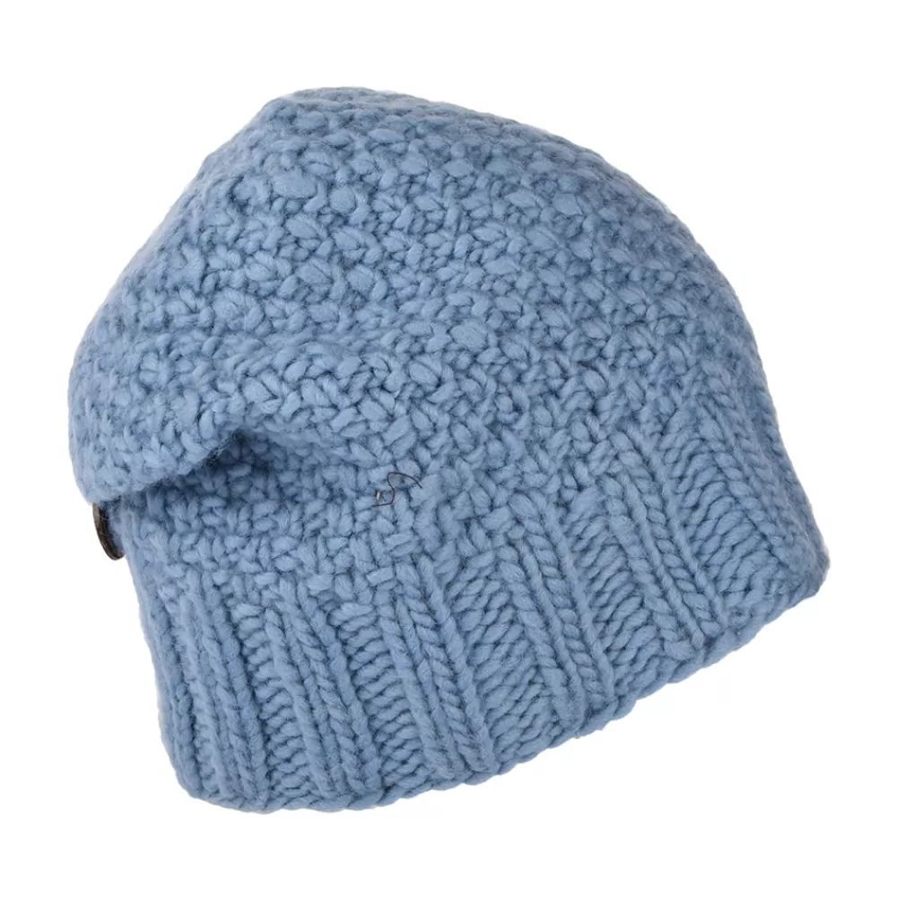 Chapeaux Hiver | Bonnets^Kusan Bonnet Boutonné bleu ciel