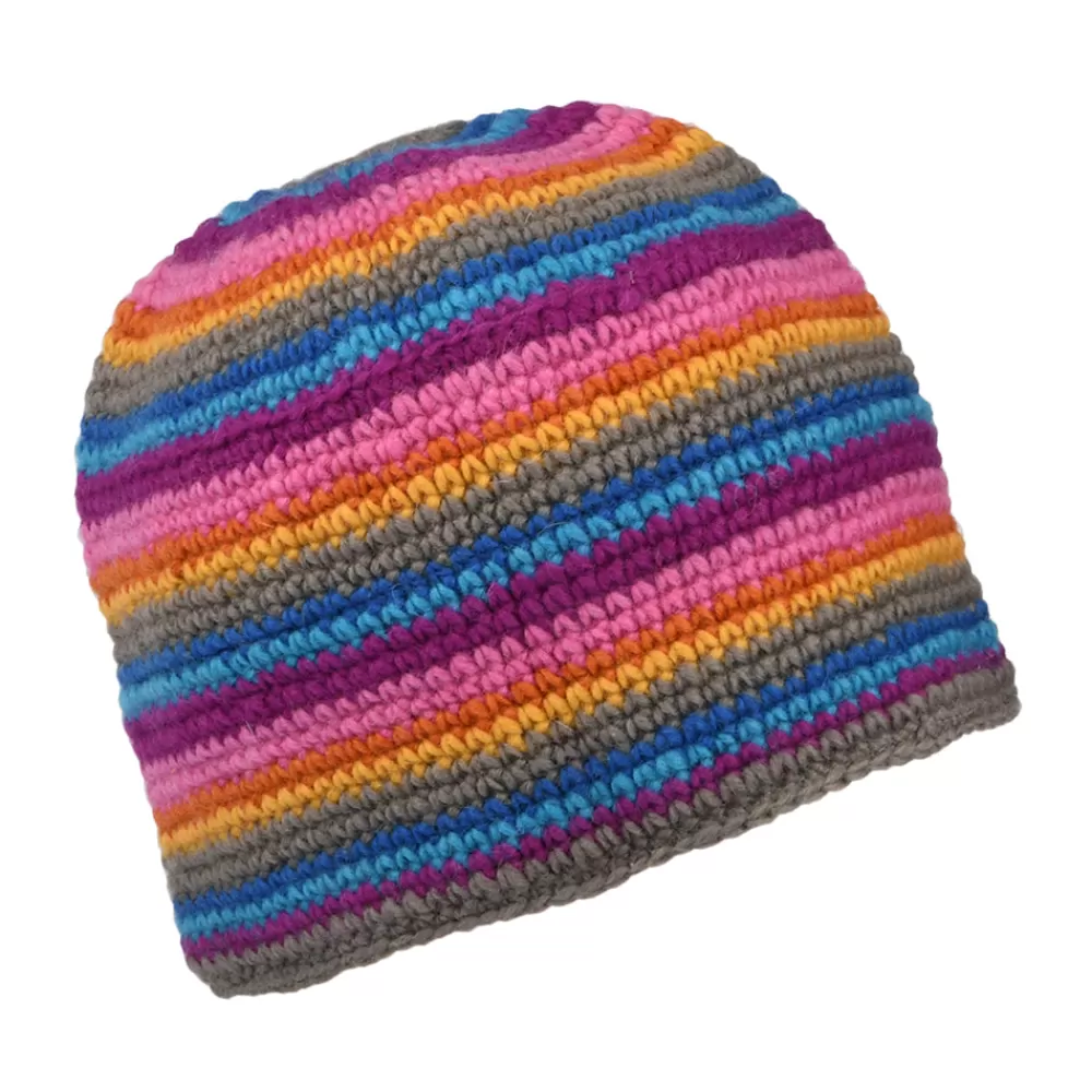 Chapeaux Hiver | Bonnets^Kusan Bonnet en Crochet à Fleur gris-bleu-rose