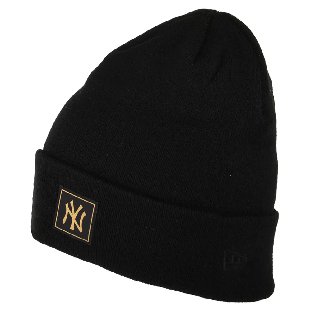 Chapeaux Hiver | Bonnets^New Era Bonnet MLB Metallic Badge Cuff Knit New York Yankees noir-doré