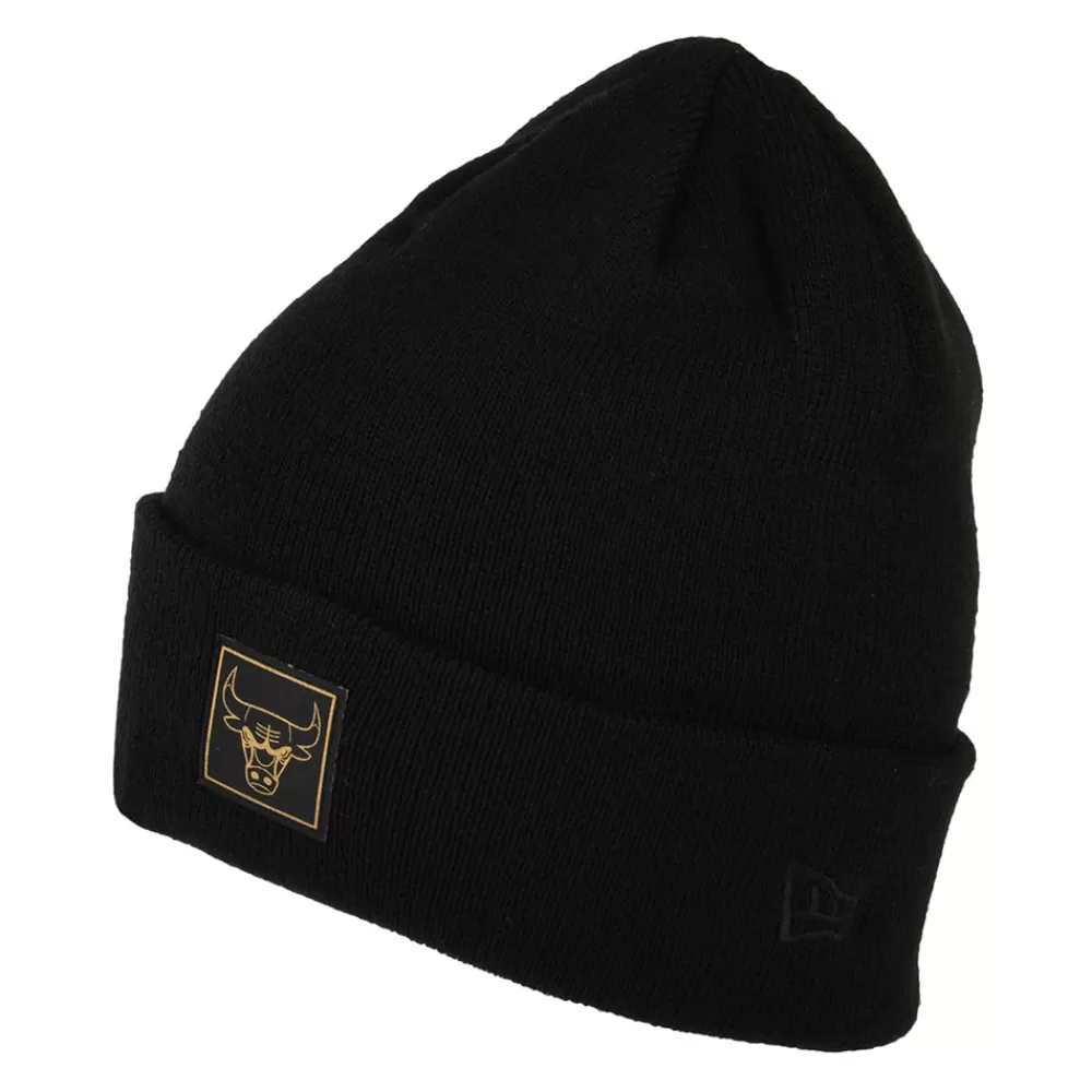 Chapeaux Hiver | Bonnets^New Era Bonnet NBA Metallic Badge Cuff Knit Chicago Bulls noir-doré