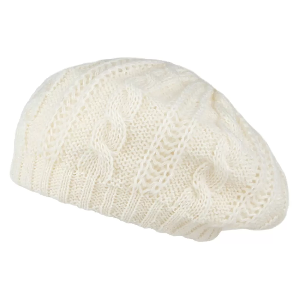 Chapeaux Hiver | Bérets^Whiteley Béret à Torsades blanc hiver