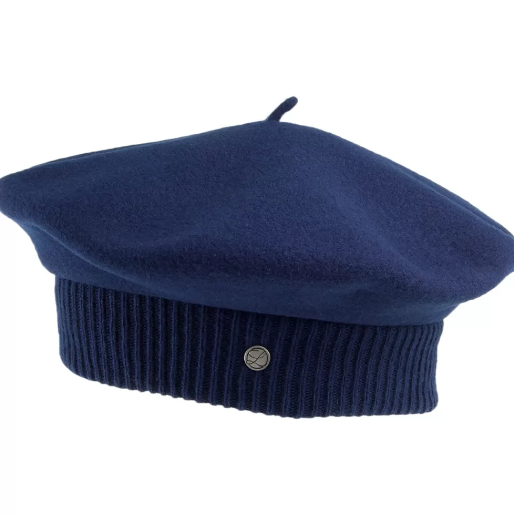 Chapeaux Hiver | Bérets^Héritage par Laulhère Béret en Laine Mérinos Parisienne bleu HÉRITAGE PAR LAULHÈRE