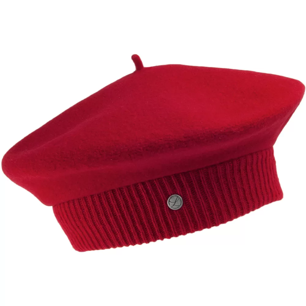 Chapeaux Hiver | Bérets^Héritage par Laulhère Béret en Laine Mérinos Parisienne rouge HÉRITAGE PAR LAULHÈRE