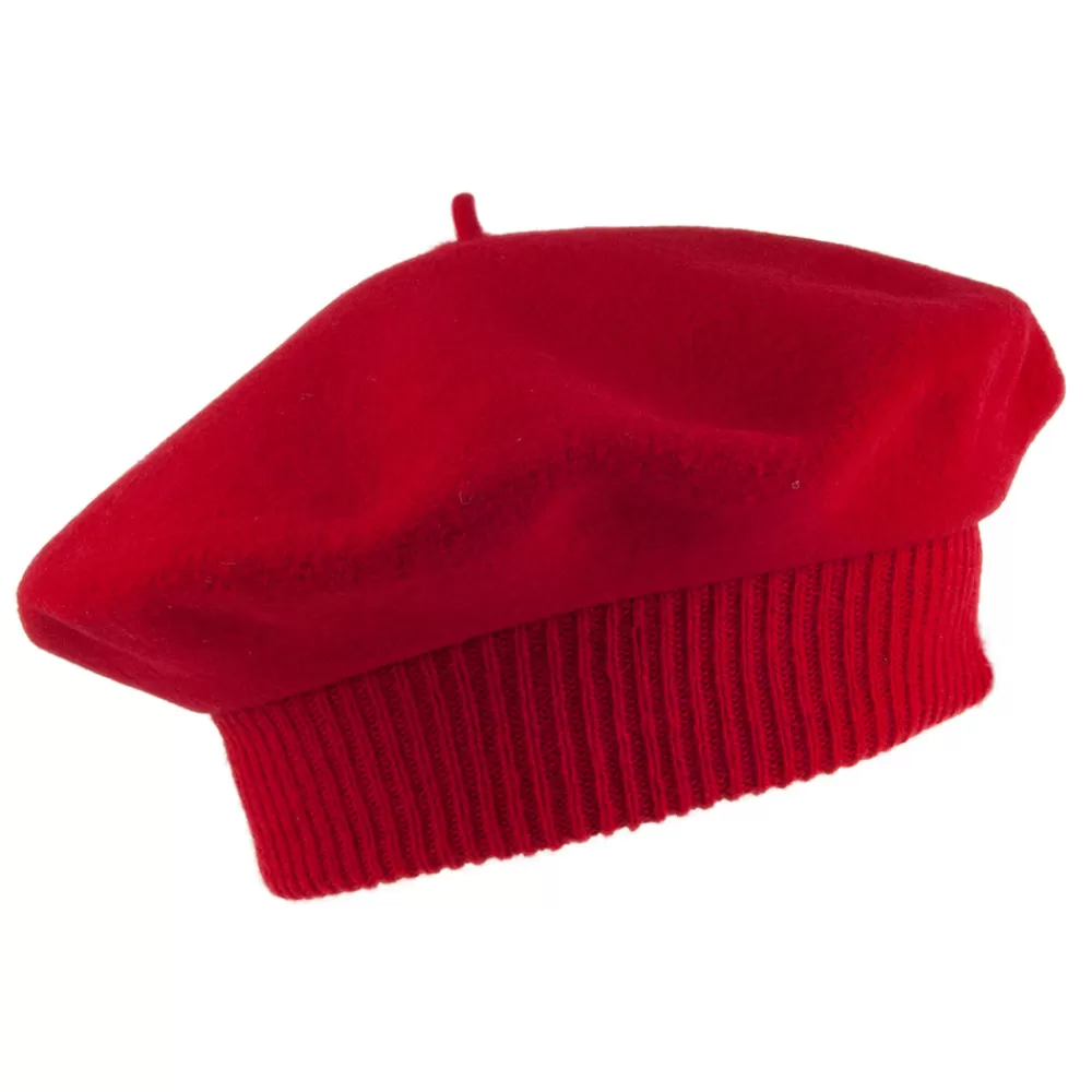 Chapeaux Hiver | Bérets^Héritage par Laulhère Béret en Laine Mérinos Parisienne rouge HÉRITAGE PAR LAULHÈRE