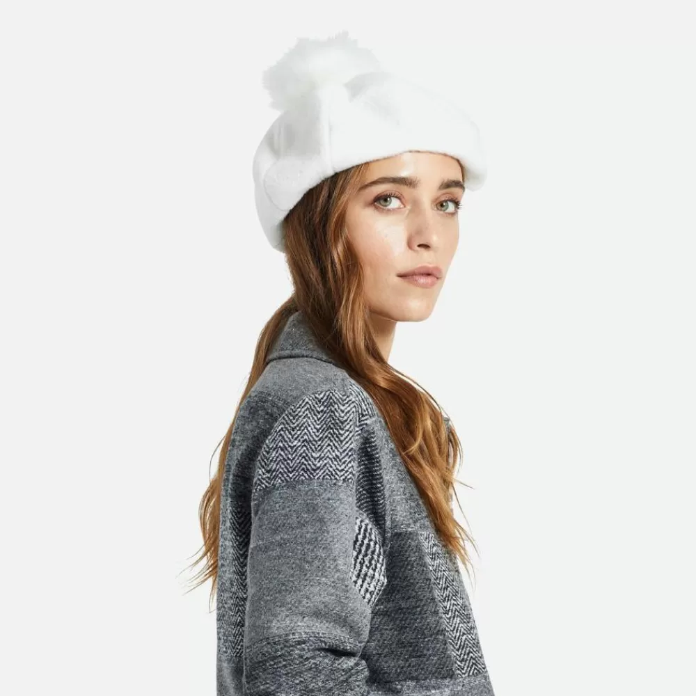 Chapeaux Hiver | Bérets^Brixton Béret Oversize avec Pompon en Fausse Fourrure Natalie blanc cassé
