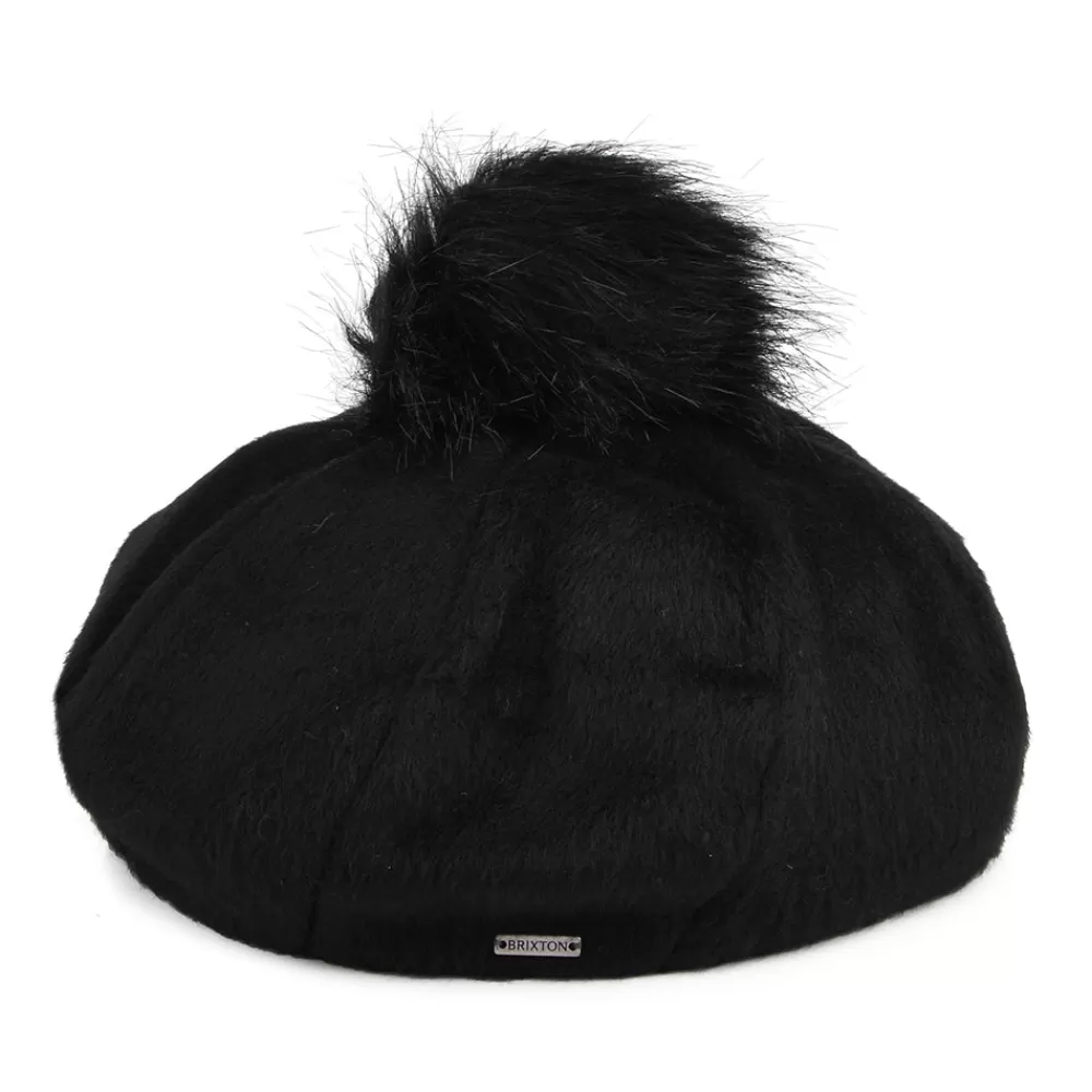 Chapeaux Hiver | Bérets^Brixton Béret Oversize avec Pompon en Fausse Fourrure Natalie noir