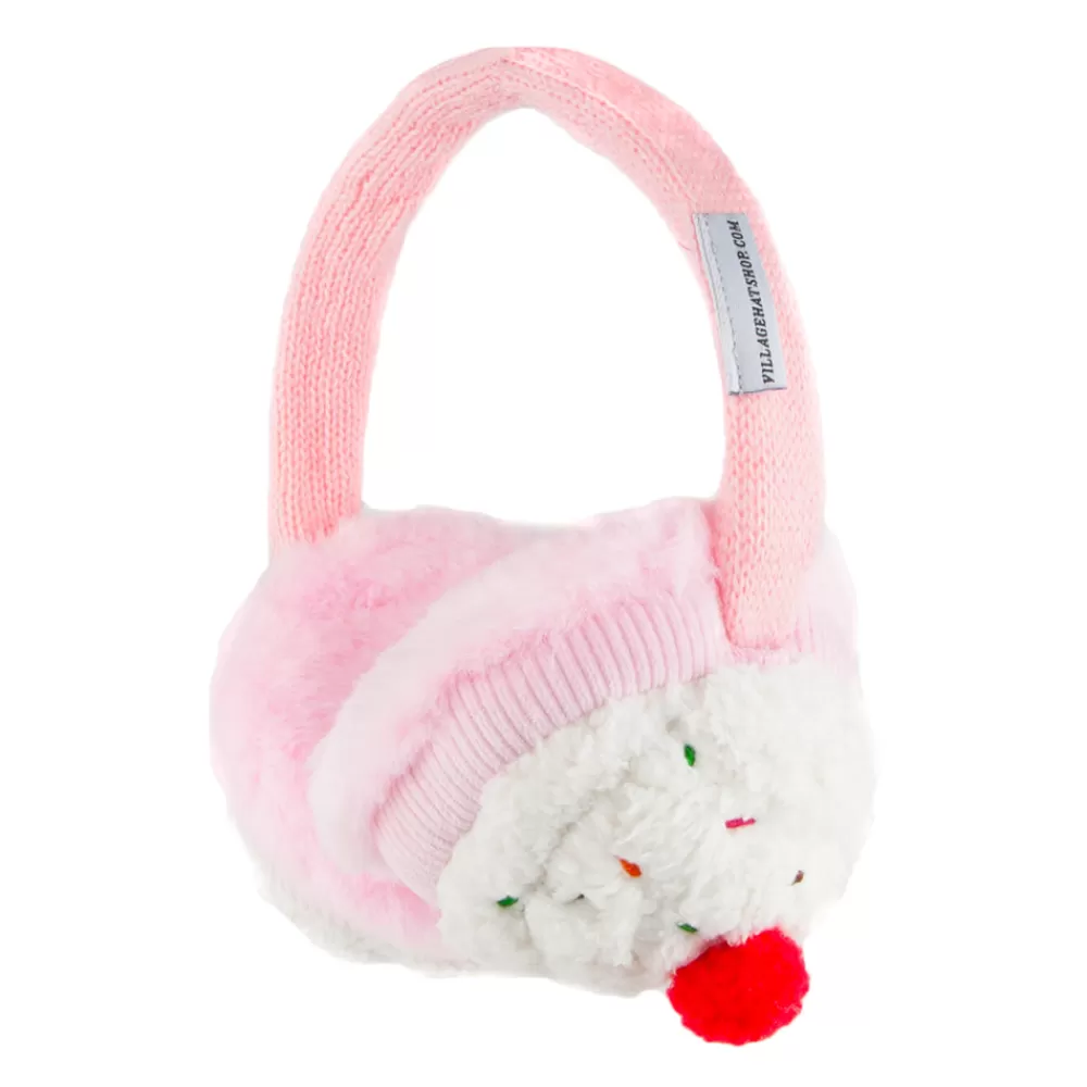 Chapeaux Hiver^Village Hats Cache-Oreilles Cupcake rose