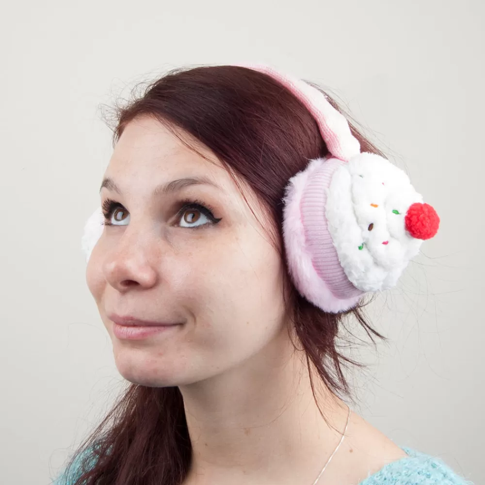 Chapeaux Hiver^Village Hats Cache-Oreilles Cupcake rose