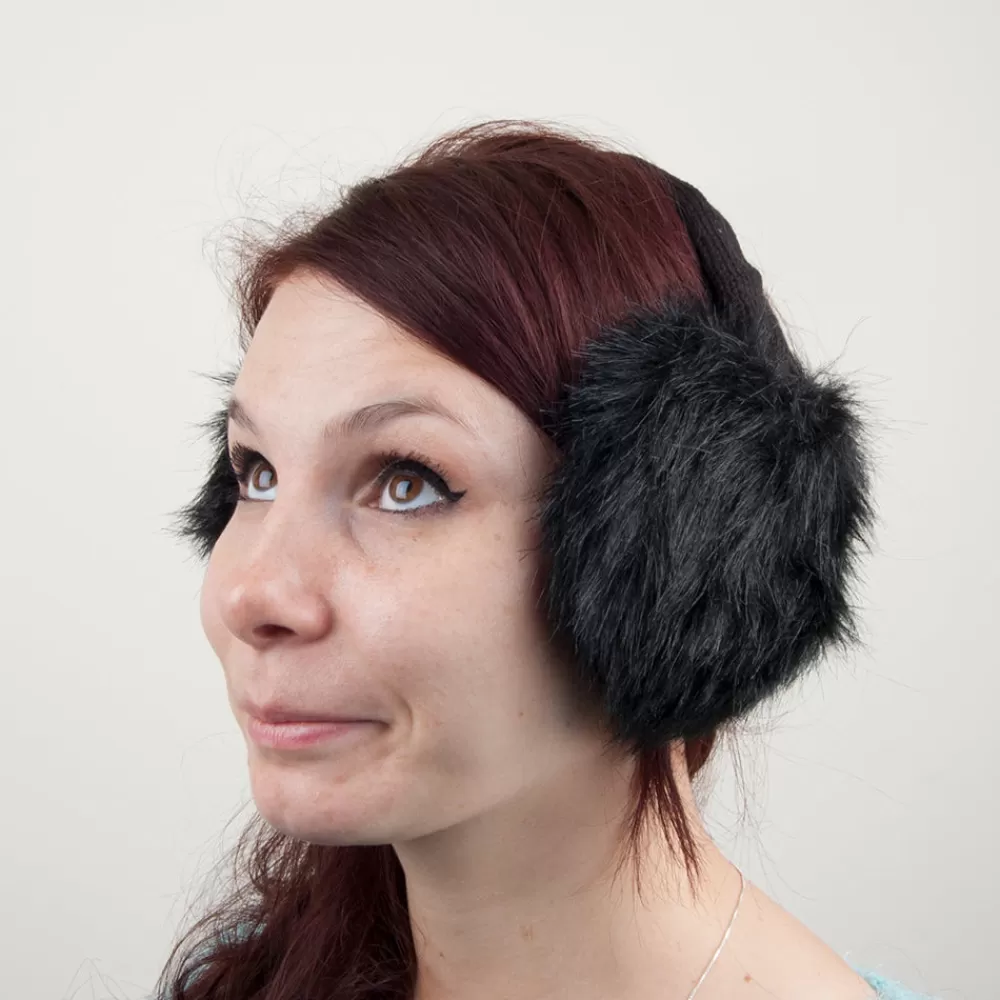 Fausse Fourrure | Chapeaux Hiver^Village Hats Cache-Oreilles en Fausse Fourrure noir