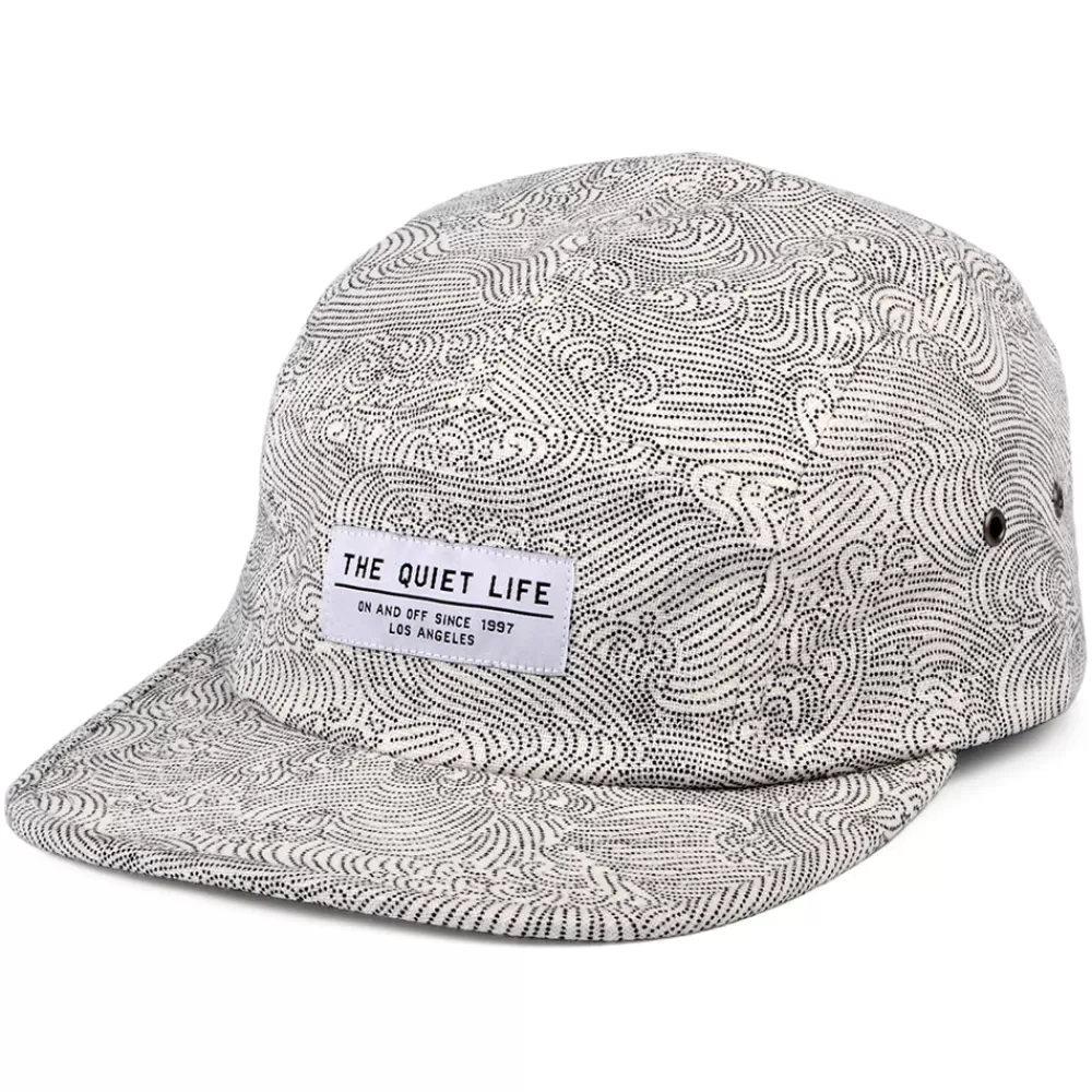 Casquettes Homme^The Quiet Life Casquette 5 Panel Waves en Coton blanc-noir