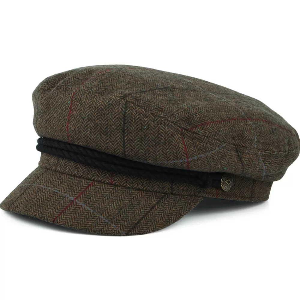 Casquettes De Marin | Casquettes De Marin^Brixton Casquette de Marin à Carreaux et Chevrons marron-noir
