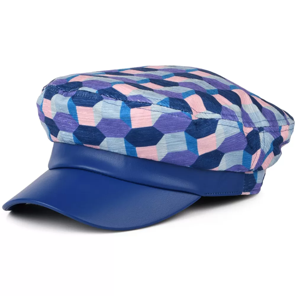 Casquettes Femme | Chapeaux Femme^Seeberger Casquette de Marin Graphique violet-bleu