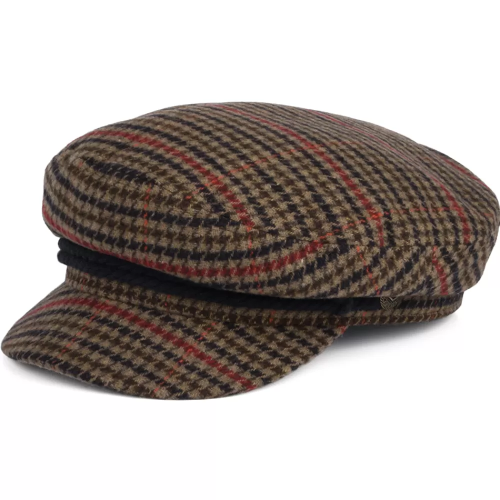 Casquettes De Marin | Casquettes De Marin^Brixton Casquette de Marin Pied-de-Poule marron clair-bleu marine