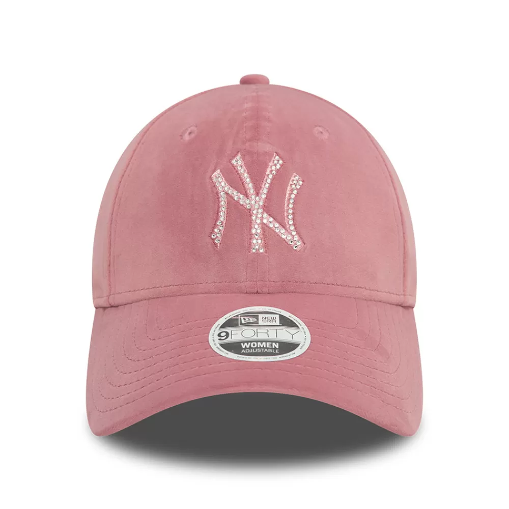 Chapeaux Hiver | Casquettes De Baseball^New Era Casquette Femme 9FORTY MLB Velour Diamante New York Yankees rose