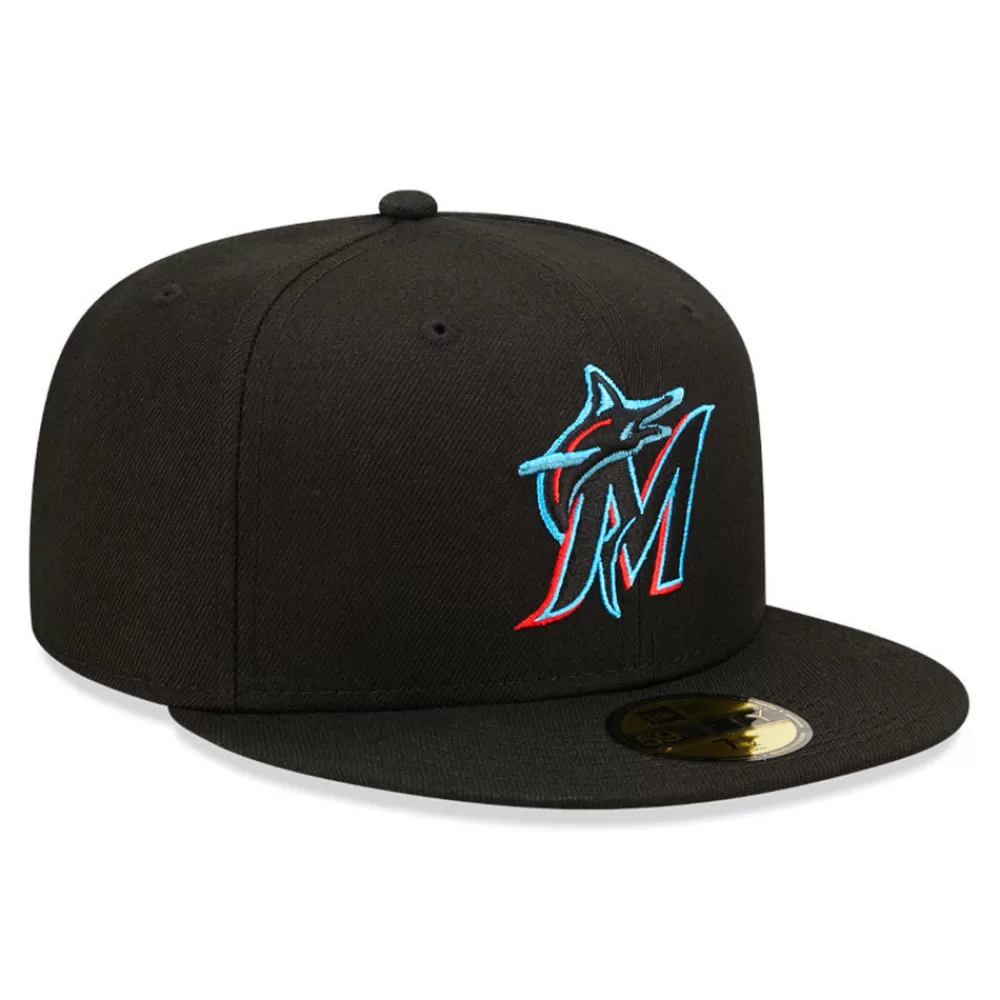 Casquettes De Baseball | Casquettes Homme^New Era Casquette 59FIFTY MLB On Field AC Perf Miami Marlins noir