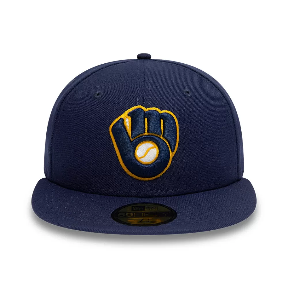 Casquettes De Baseball | Casquettes Homme^New Era Casquette 59FIFTY MLB On Field AC Perf Milwaukee Brewers bleu marine