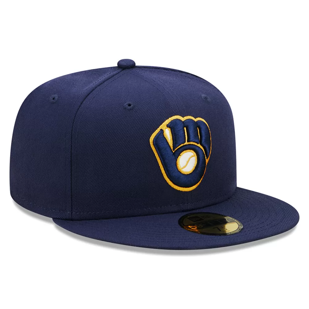 Casquettes De Baseball | Casquettes Homme^New Era Casquette 59FIFTY MLB On Field AC Perf Milwaukee Brewers bleu marine