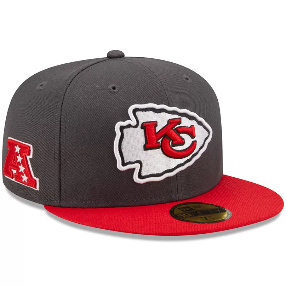 Casquettes De Baseball | Casquettes Homme^New Era Casquette 59FIFTY NFL OTC Kansas City Chiefs graphite-rouge