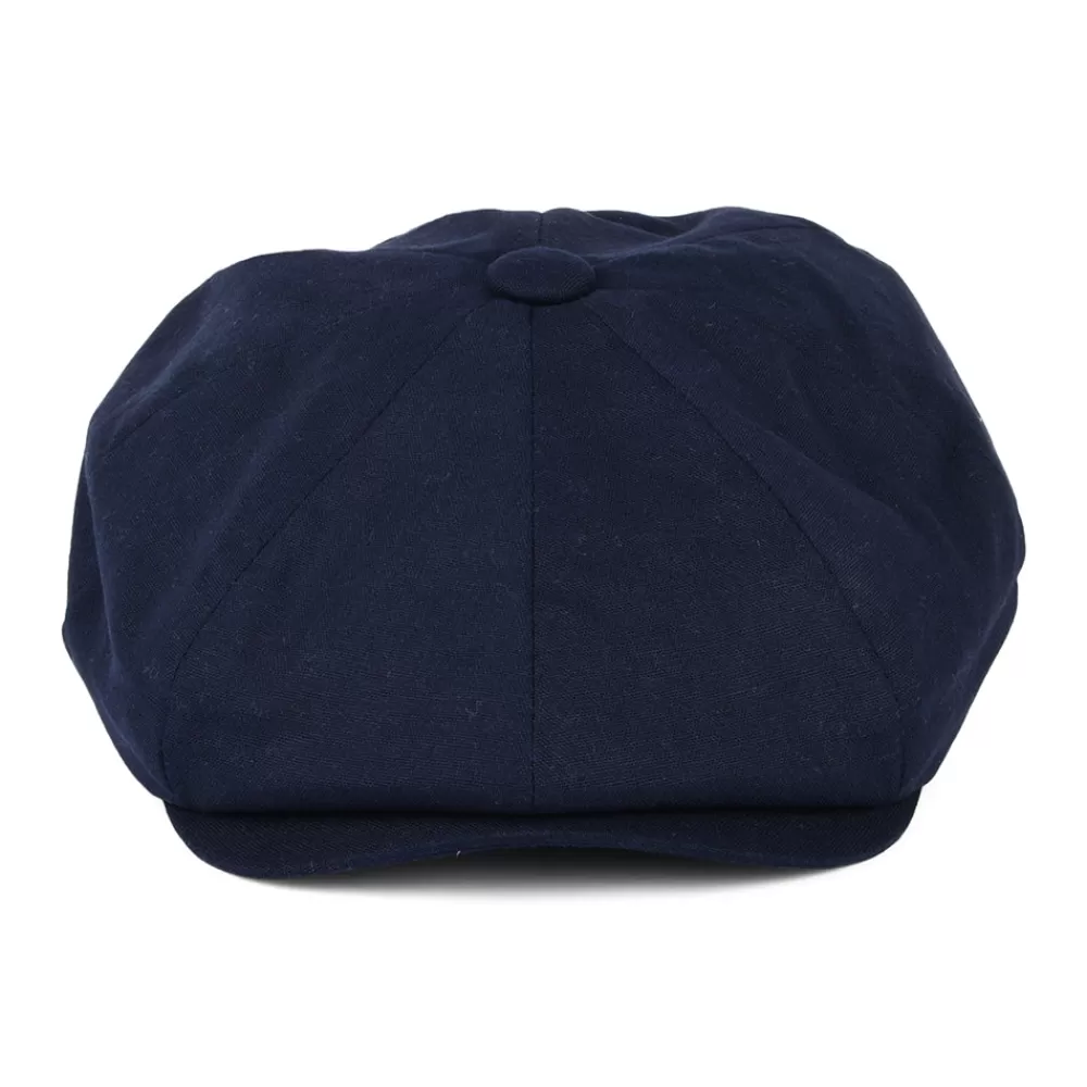 Casquettes Plates | Casquettes Plates^Christys Casquette Gavroche à 8 Pans en Coton et Lin bleu marine